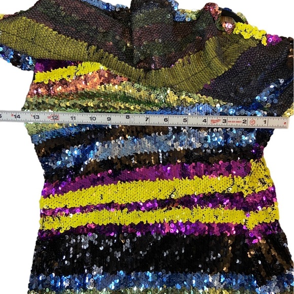 Rare editions Colorful Layered Sequin Cocktail Dress - Picture 11 of 16
